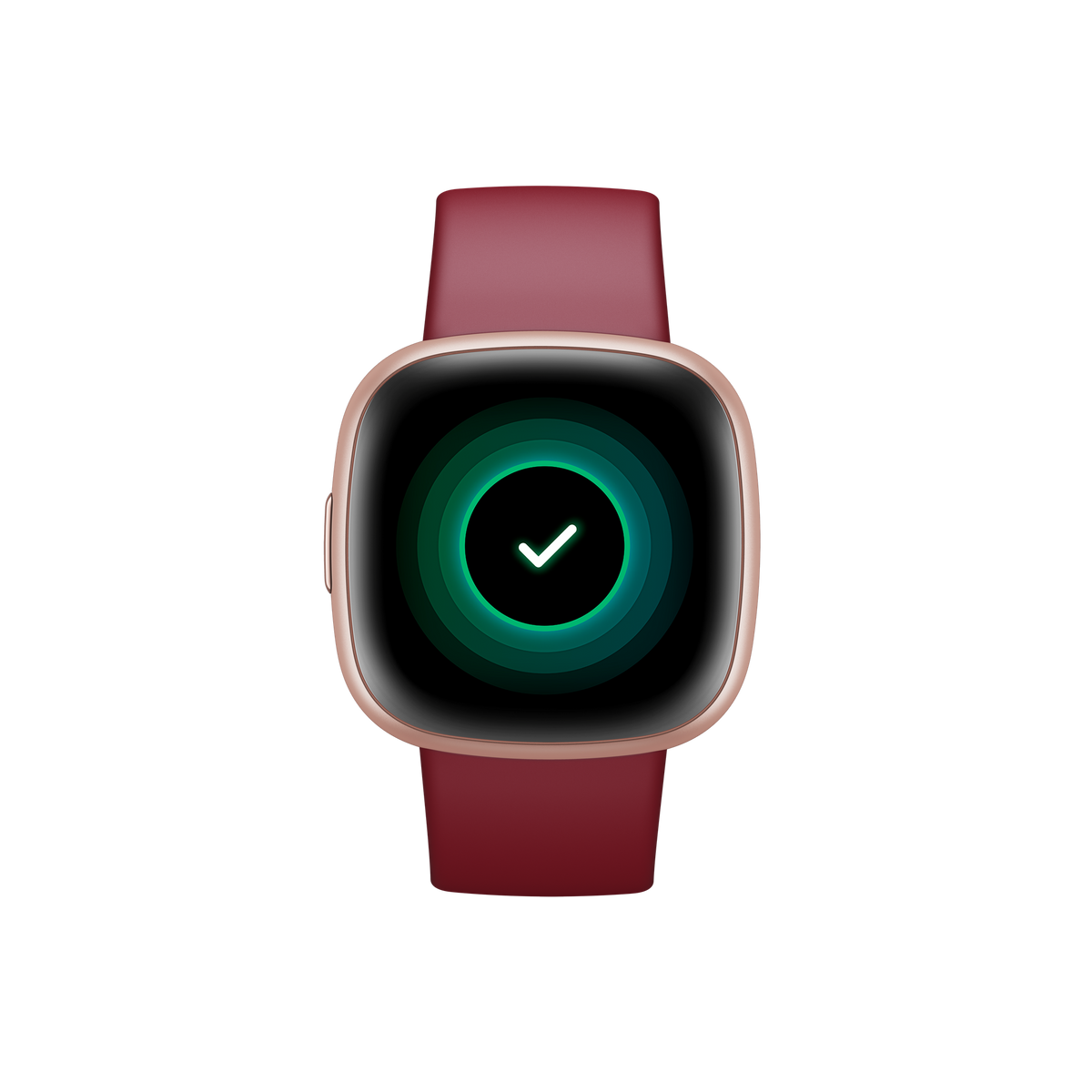Fitbit Versa 4, Beet Juice CopperRose, front