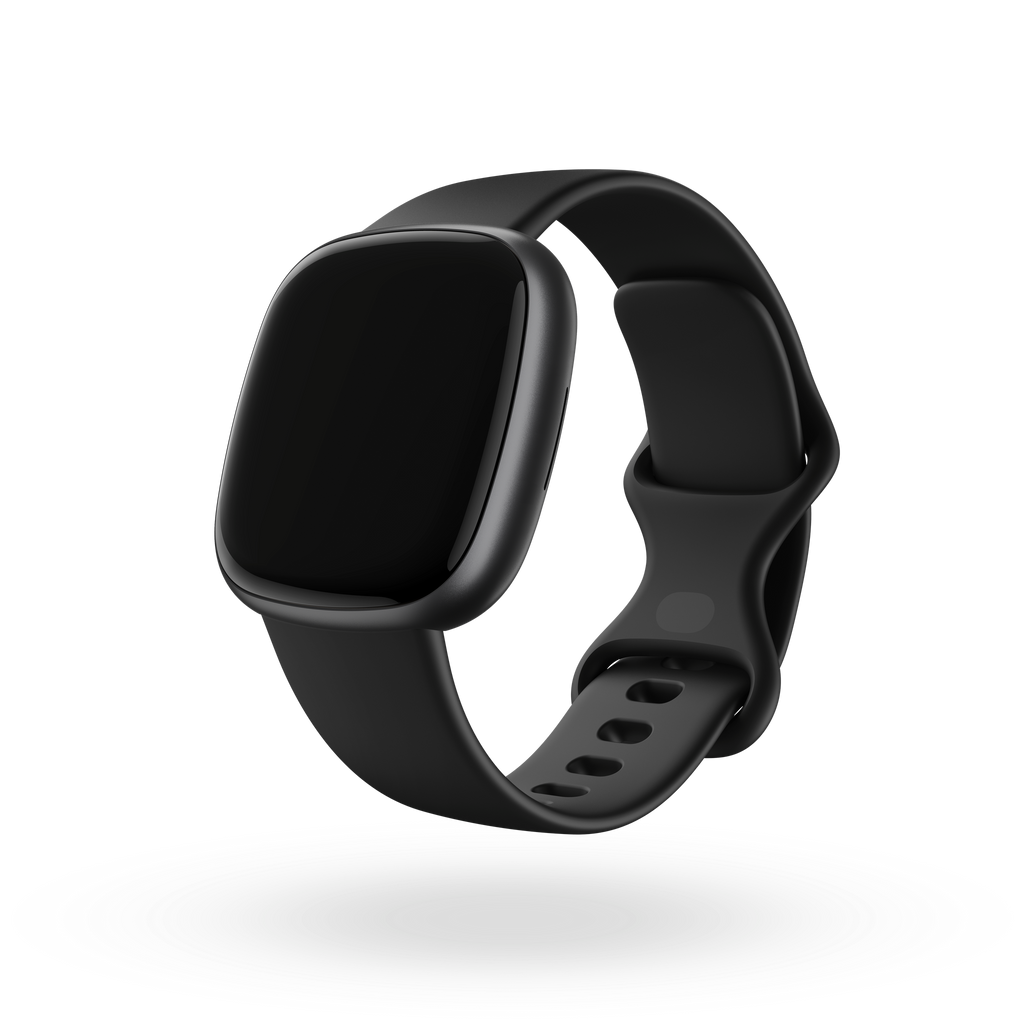 Fitbit Versa 4, Black Graphite, 3qtr_left