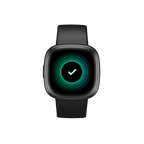 Fitbit Versa 4, Black Graphite, front