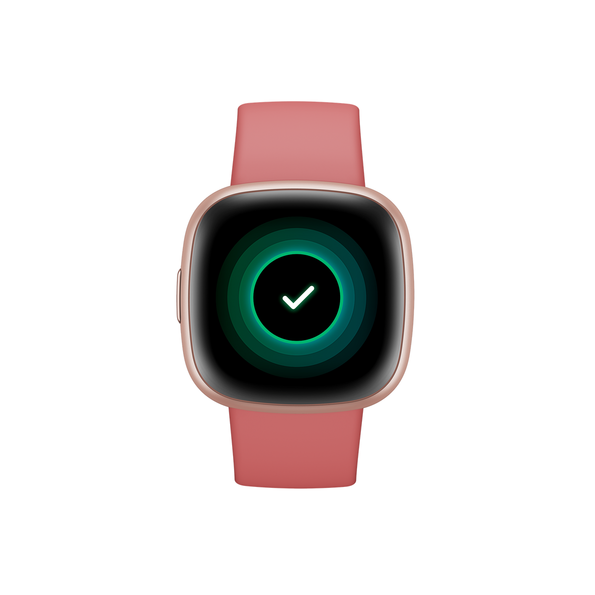 Fitbit Versa 4, CopperRose Alumin PinkSand, front