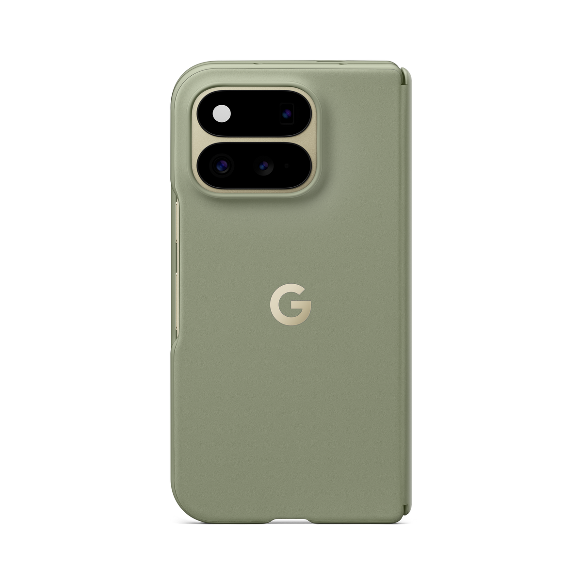 Google Pixelsnap Case for Pixel 11 Pro Fold, Olive, closed-b