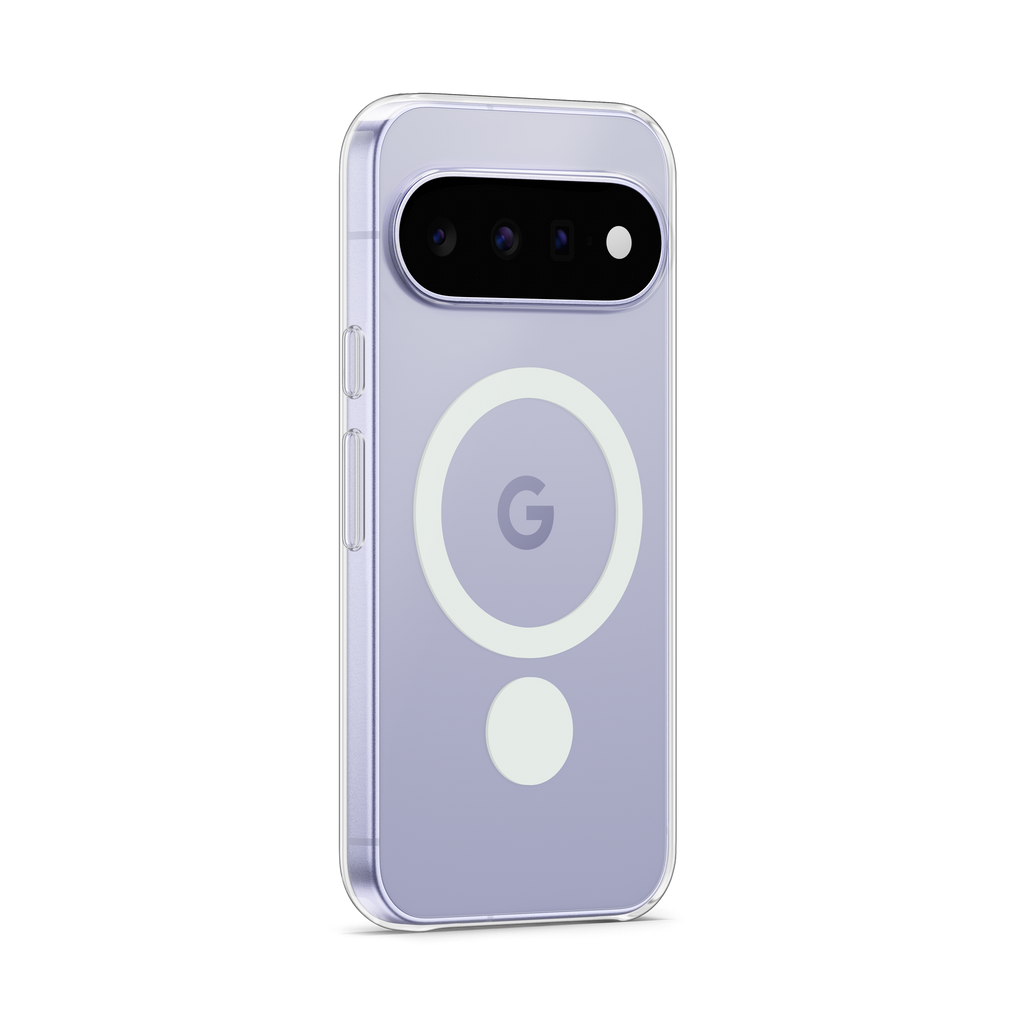 Google Pixelsnap Clear Case, Pixel 11, angled back