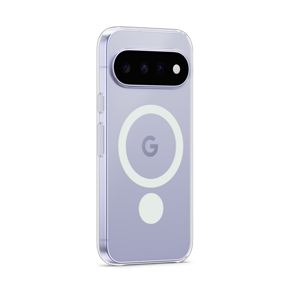 Google Pixelsnap Clear Case, Pixel 11, angled back