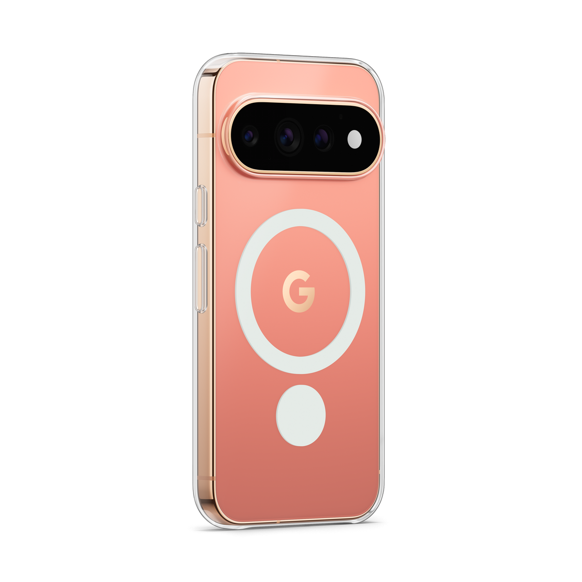 Google Pixelsnap Clear Case, Pixel 11 Pro, angled back