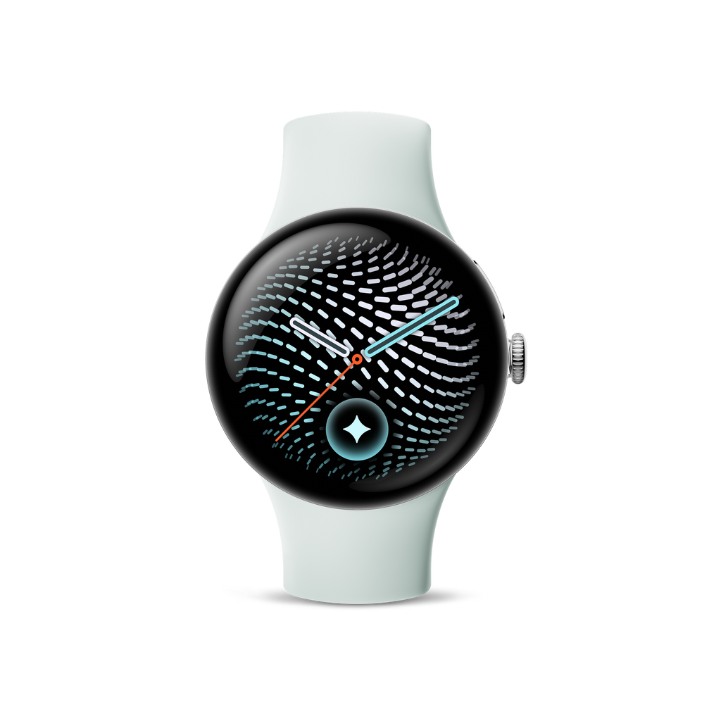 Google Pixel Watch 5, Silver, Fog Band, Wi-Fi, front