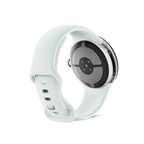 Google Pixel Watch 5, Silver, Fog Band, Wi-Fi, angled back